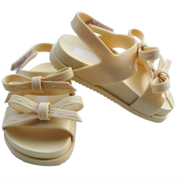 Mini Melissa Girls Jason Wu Cosmic Yellow Flat Slingback Sandals Size 6 - Picture 1 of 10